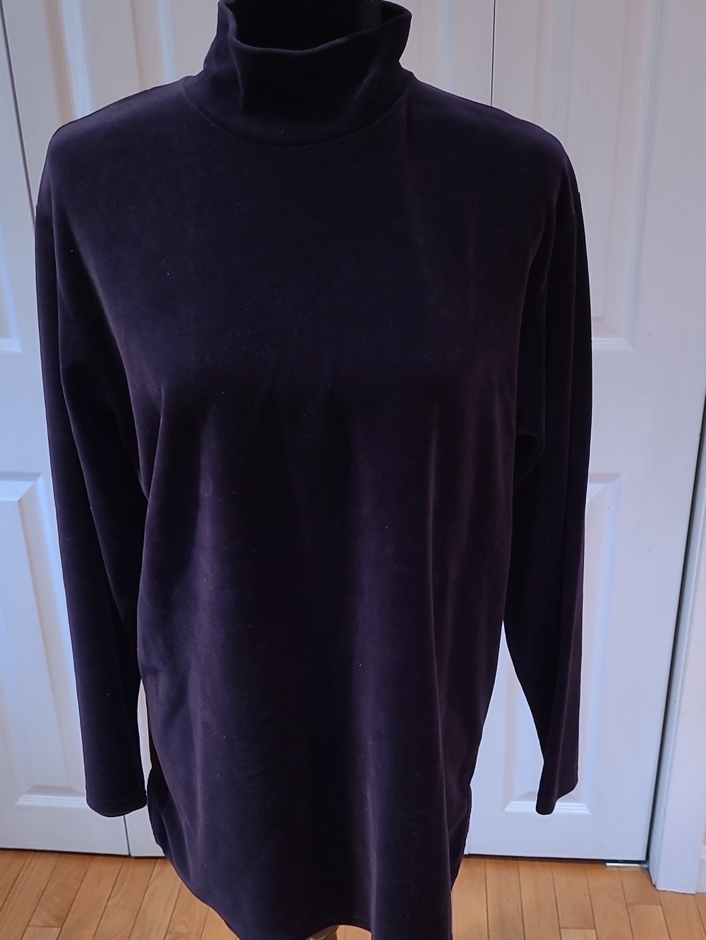 Chaus Men's Velvet Turtleneck Sweater - Dark Purple